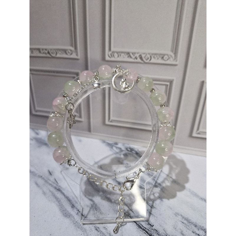 Gelang tali karet bracelet manik kristal premium kombinasi