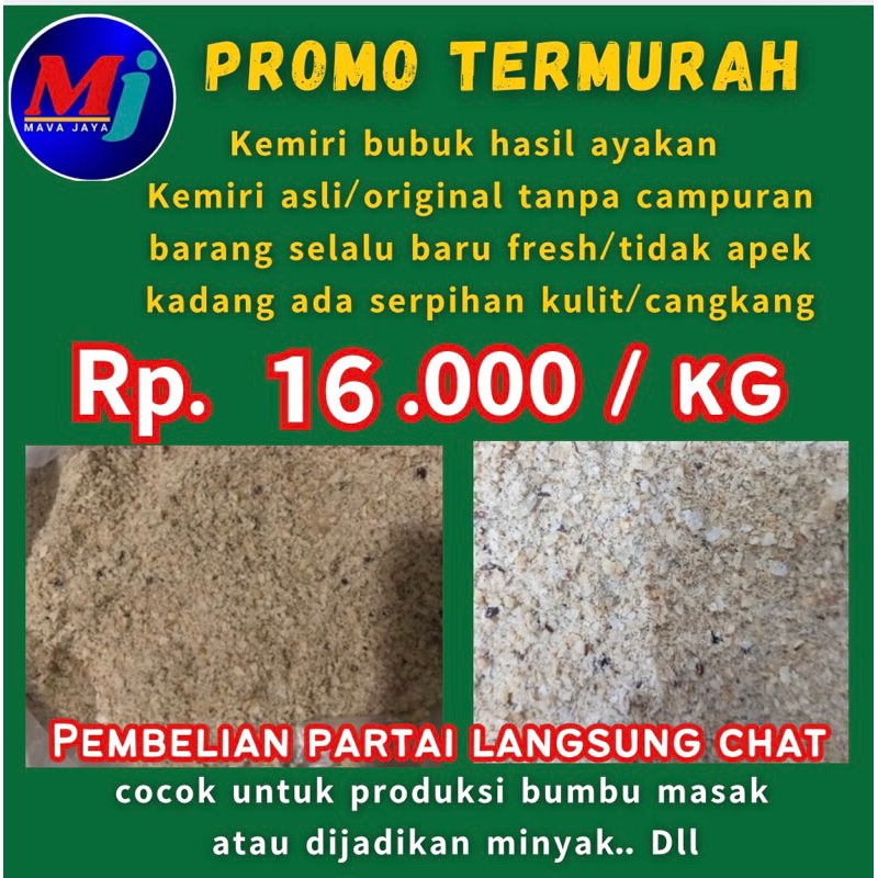 kemiri bubuk murah/1kg/hasil sortiran kemiri/1kg/original kemiri tanpa campuran