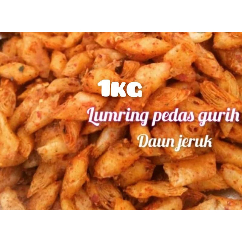 

1Kg lumring pedas daun jeruk/lumpia kering pedas gurih