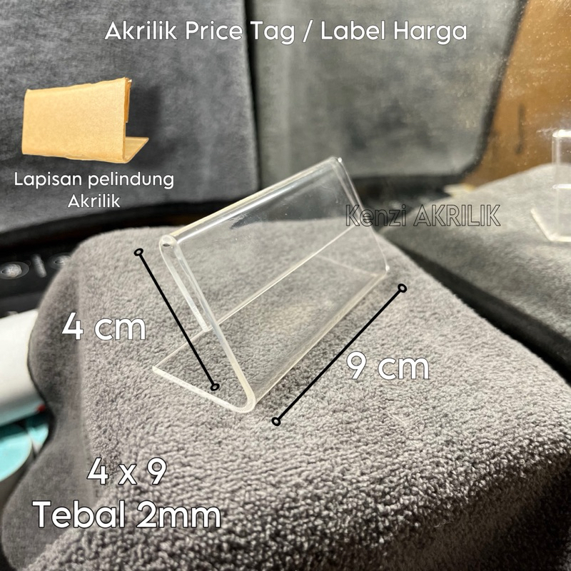 

Akrilik Bening Price Tag / Label Hara / Label Nama Ukuran 4 x 9 Tebal 2mm