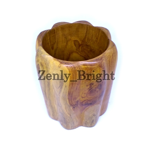 Vas Kayu Jati Model Bunga | Vas Kayu Unik | Wooden Vas