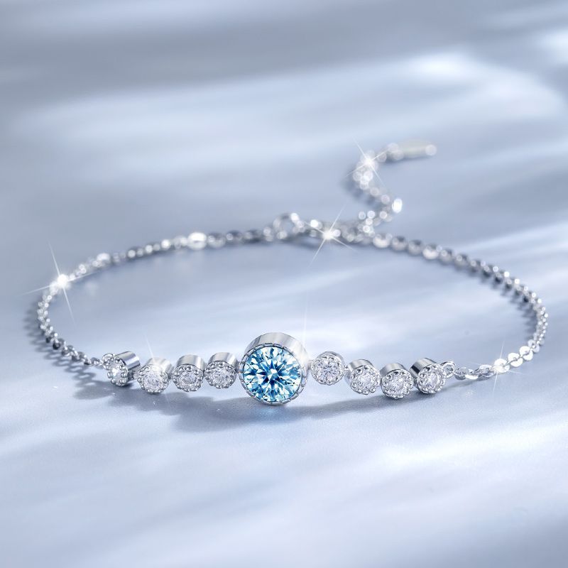 Gelang Couple Titanium Anti Karat Wanita Berlian Gelang Perak Asli Emas Putih Desain Klasik