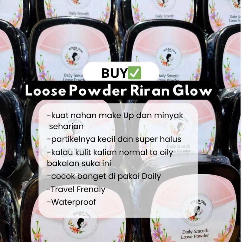 Bedak Tabur || Loose powder Riran glow BPOM