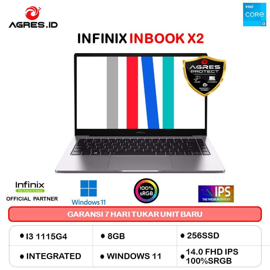 INFINIX INBOOK X2 I3 1115G4 8GB 256GB W11+OFFICE 14.0WUXGA IPS 100SRGB GOLD