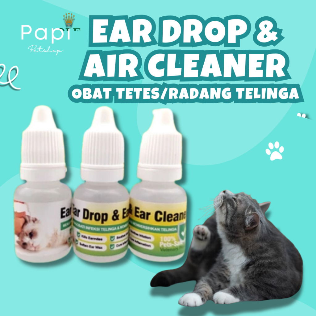 Obat Tetes Kuping Obat Telinga Kucing Anjing Kelinci Ear Drop Obat Radang Telinga Luka Iritasi Telin