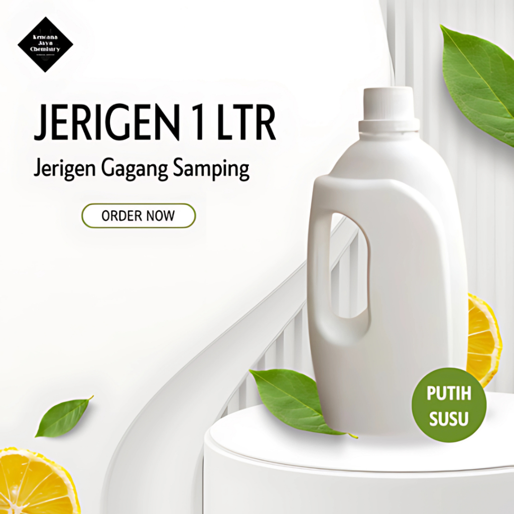 Jerigen 1 Liter Gagang samping putih&natural / Jerigen 1000ml