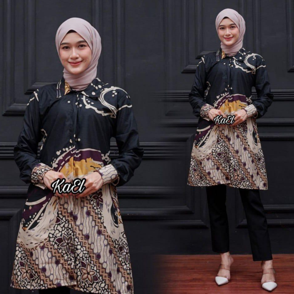 Batik Tunik Wanita  Premium | Tunik Batik Wanita Modern | Ready Seragam Guru Kantor M L XL XXL JUMBO