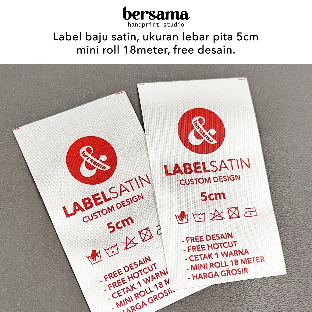 

Label Baju Label Satin 5cm custom free desain