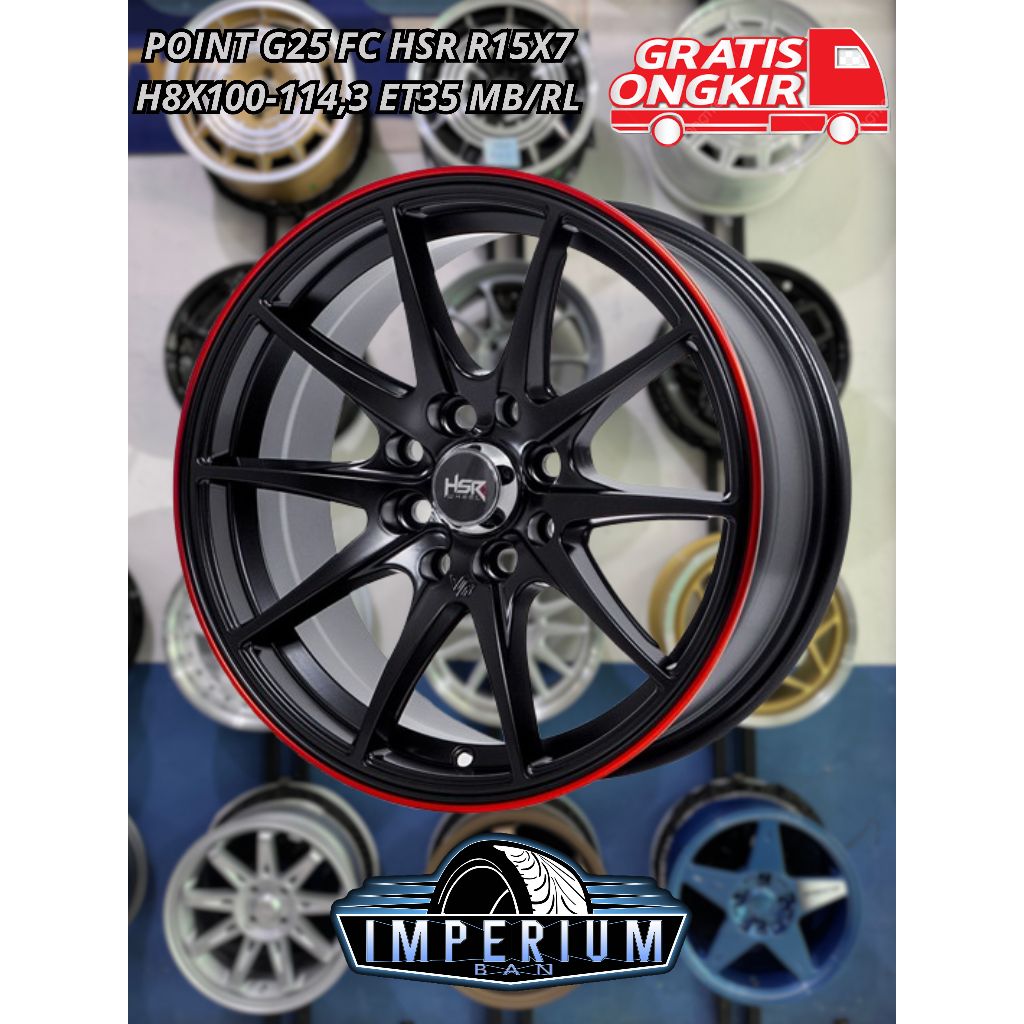 Velg Mobil Racing Point HSR Ring 15 Untuk Karimun Ignis Swift Brio Mobilio