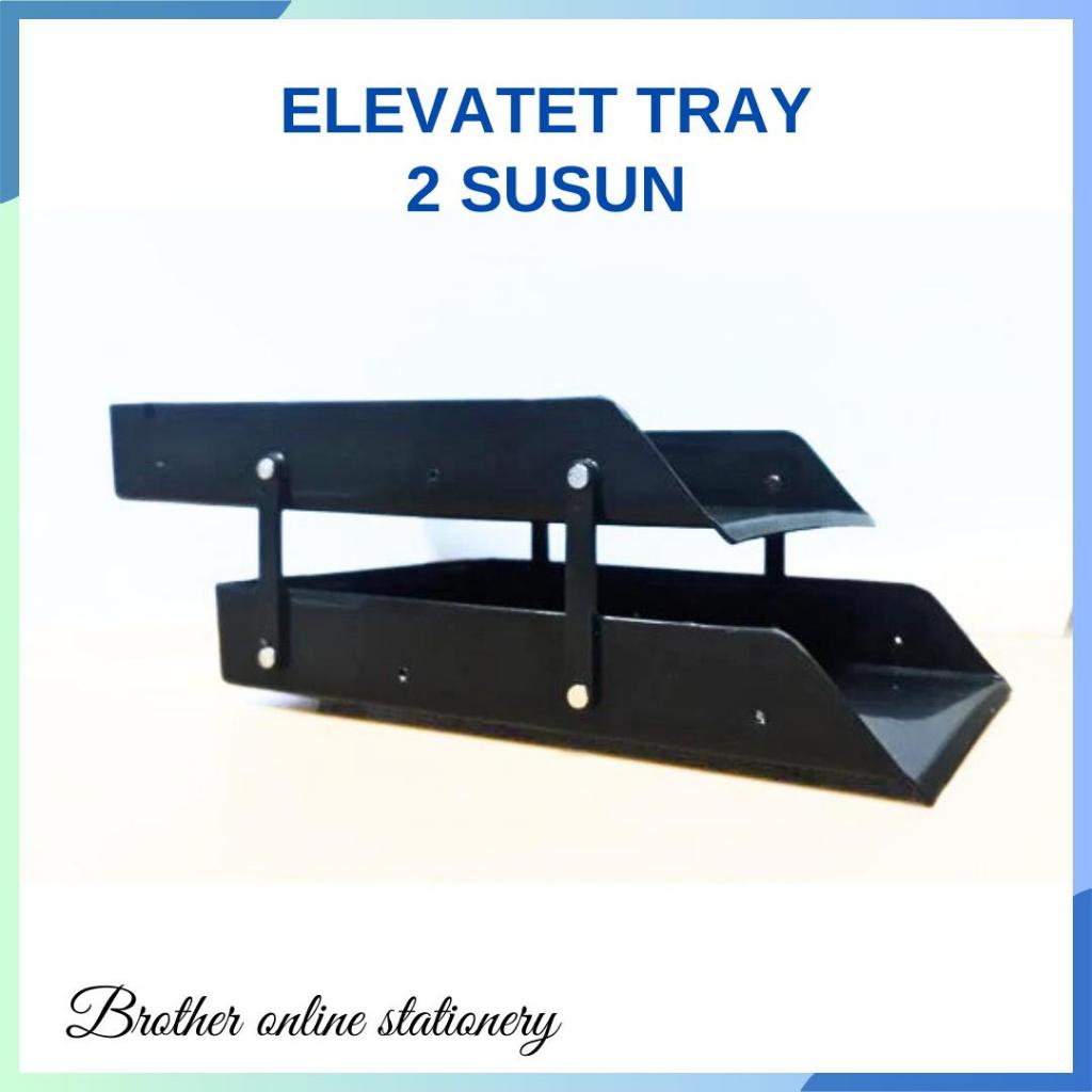 

BOS Elevated Tray 2 Susun Rak Laci Kertas Dokumen Meja Belajar Kerja