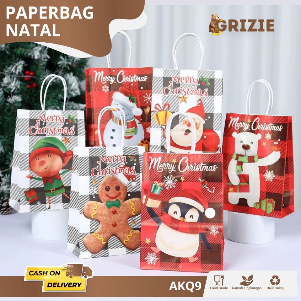 

Paper Bag Natal Kraft Paper / Tas Natal Kado Christmas