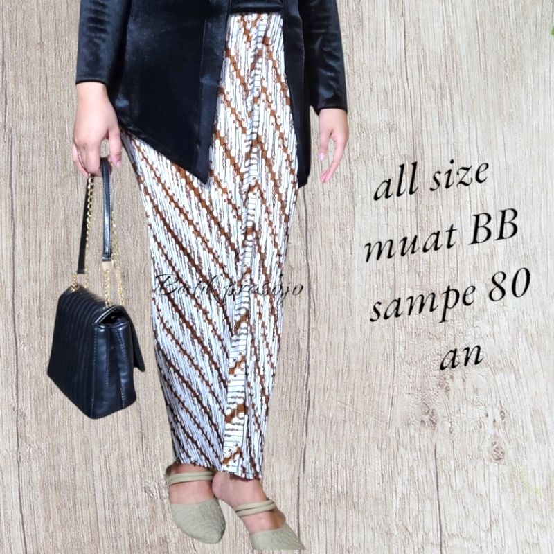 Rok plisket Batik Coklat putih / Rok Kondangan/Rok wisuda