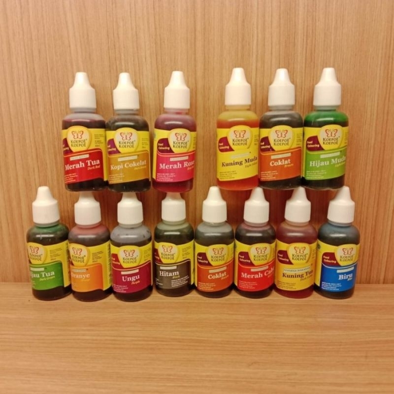 

Koepoe Koepoe Pewarna kupu kupu / Pewarna Makanan botol tetes merah kuning hijau biru coklat