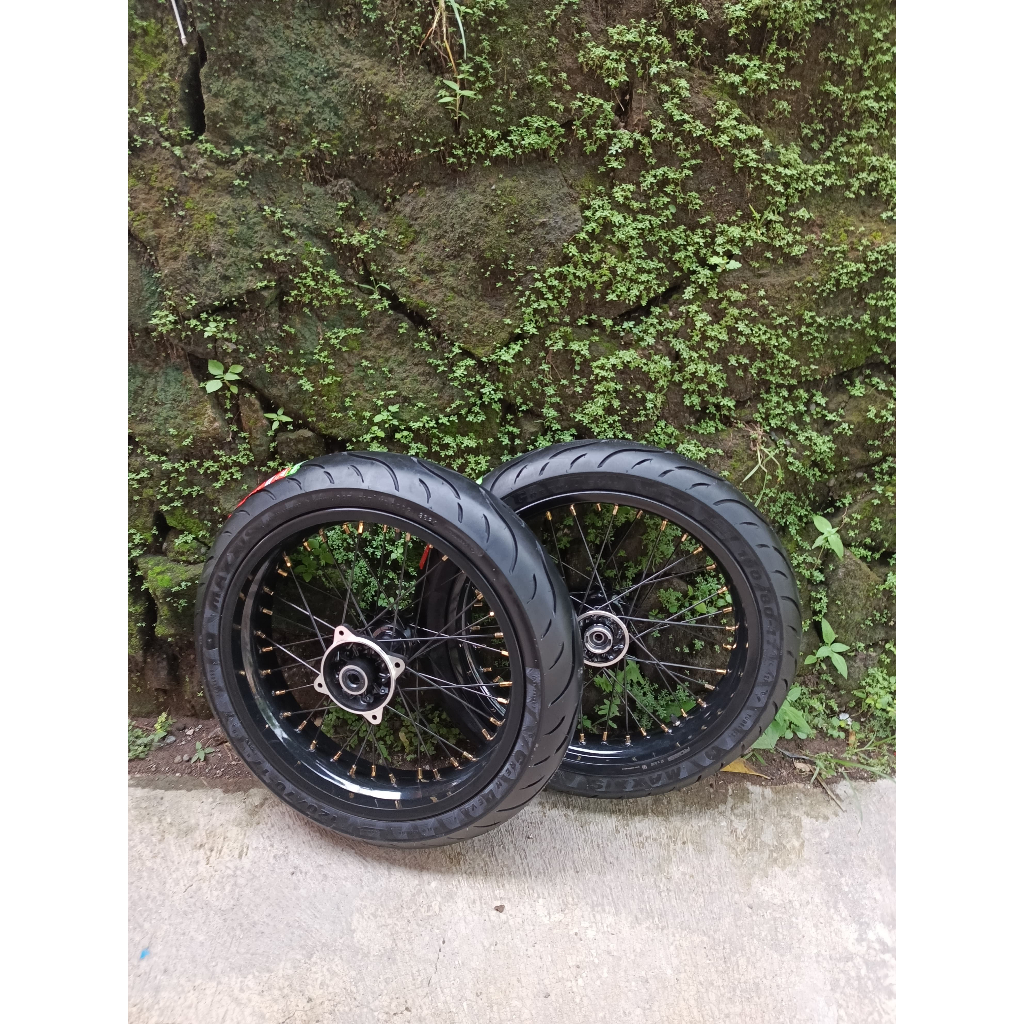Ban Set Supermoto KLX Ban Maxxis Baru Wheelset SUMO D-Tracker 300/350 ring 17 Murah