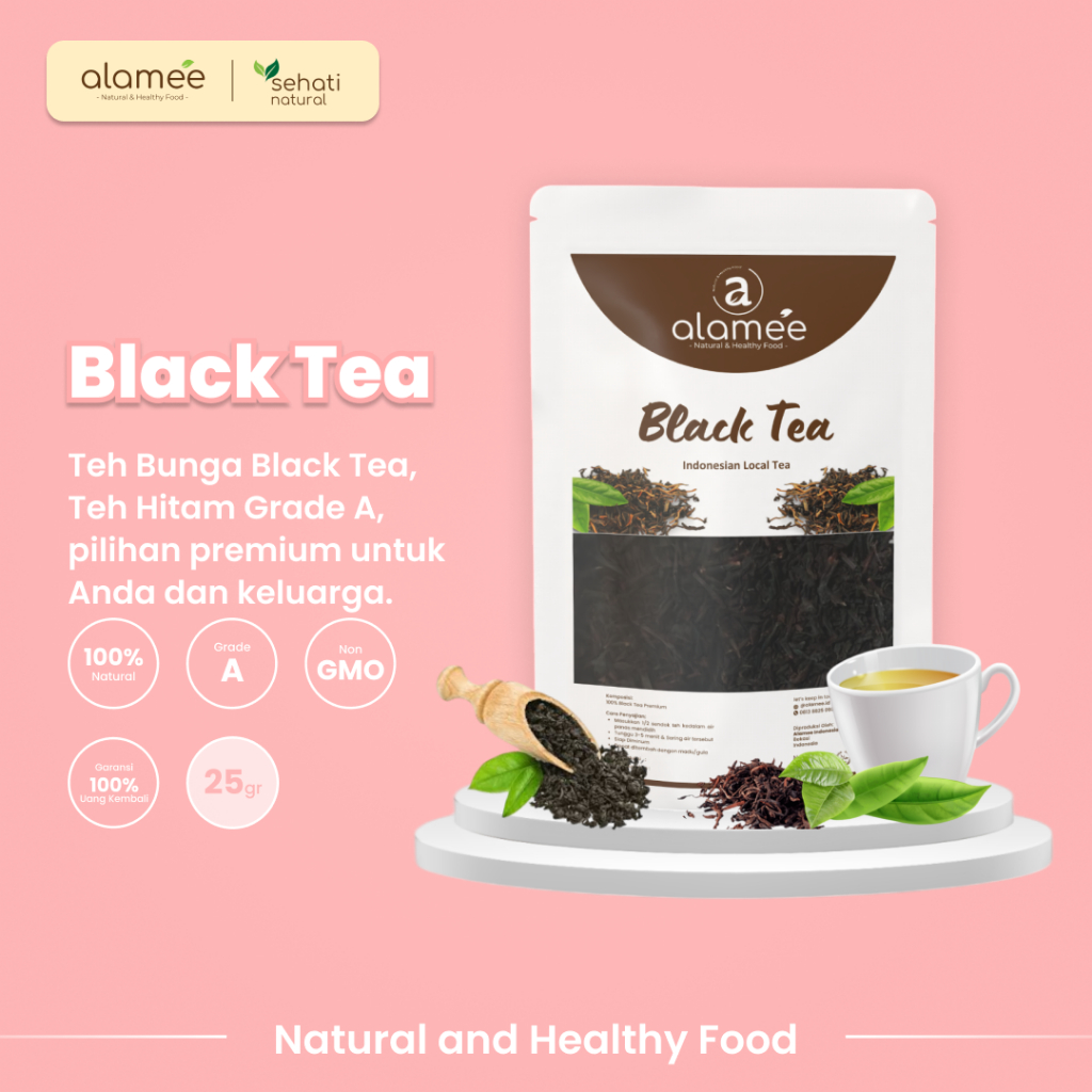 

ALAMEE Black Tea Teh Hitam Organic Kering Organik Blacktea Minuman Herbal Siap Seduh Minum 25gr