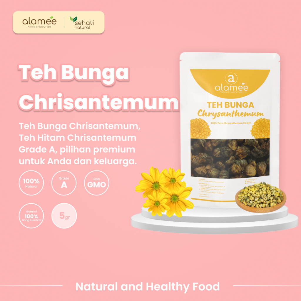 

ALAMEE Teh Bunga Chrysanthemum Tea Krisan Emas Golden Crysant Herbal Alami Organik Crysanthemum 5gr