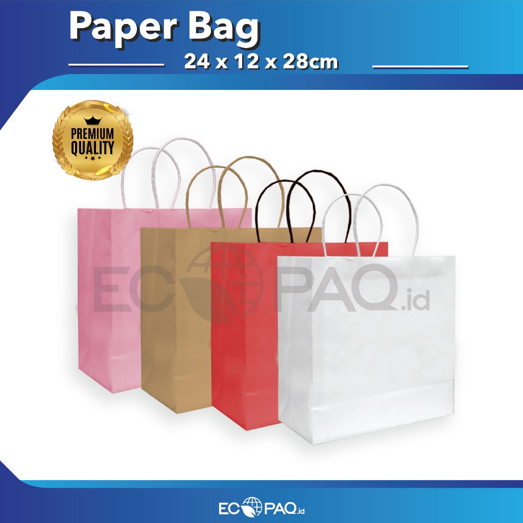 

Paper Bag Kue - Paperbag Polos - COKLAT - 24x12x28 cm