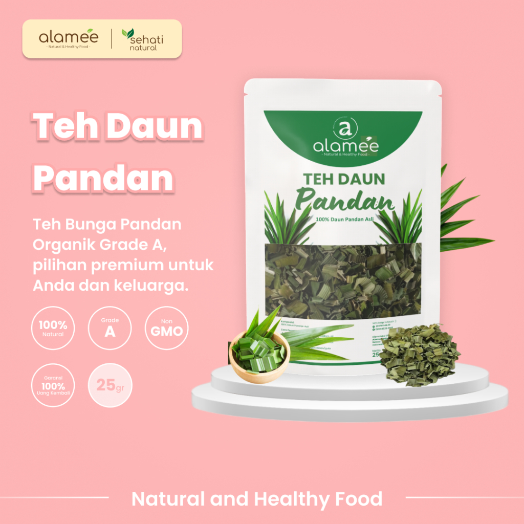 

Teh Daun Pandan Kering Leaf Tea Organik Alami Minuman Herbal Siap Minum Seduh 25gr