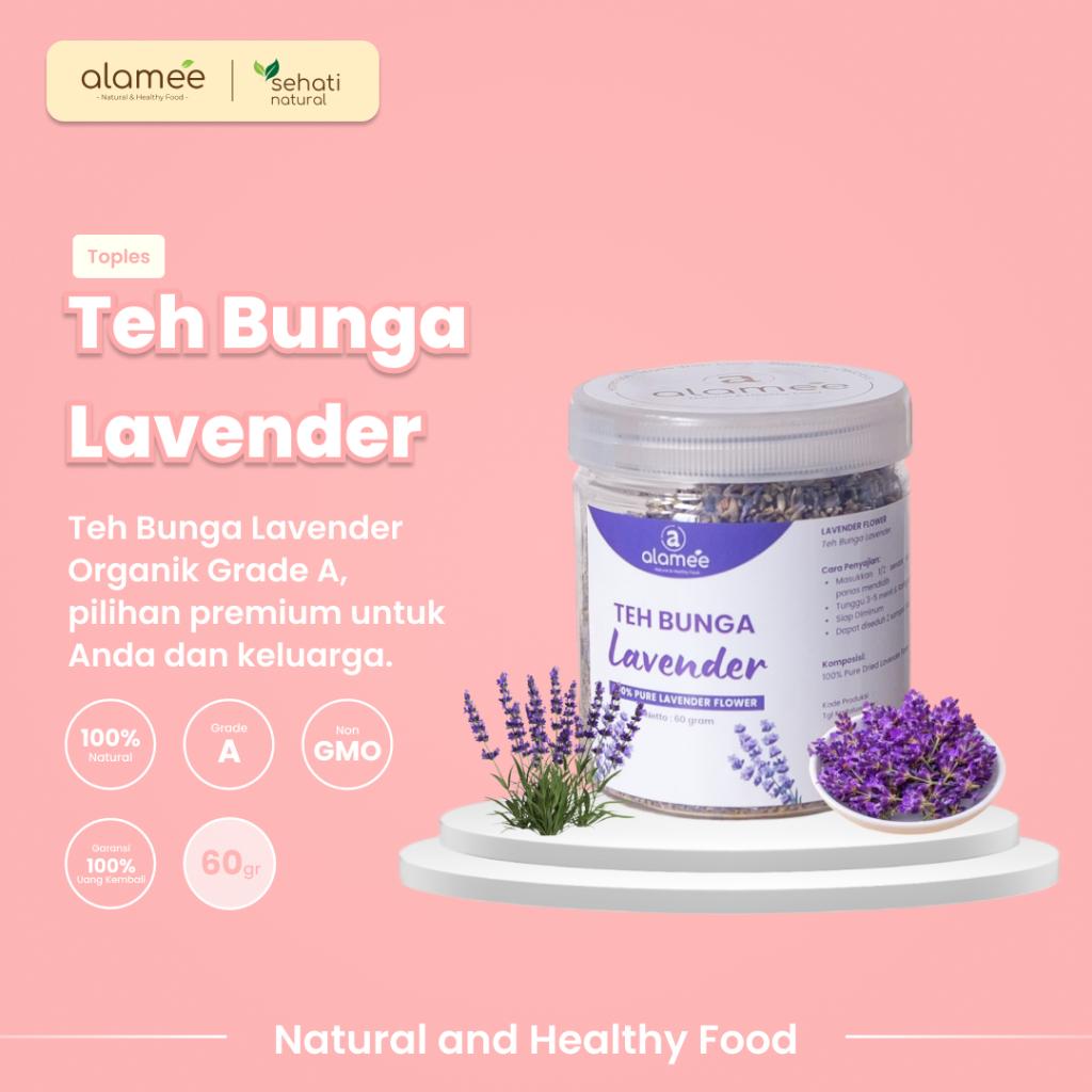 

ALAMEE Teh Bunga Lavender Insomnia Tea Organik Kering Dried Flower Herbal Alami Organic 60gr