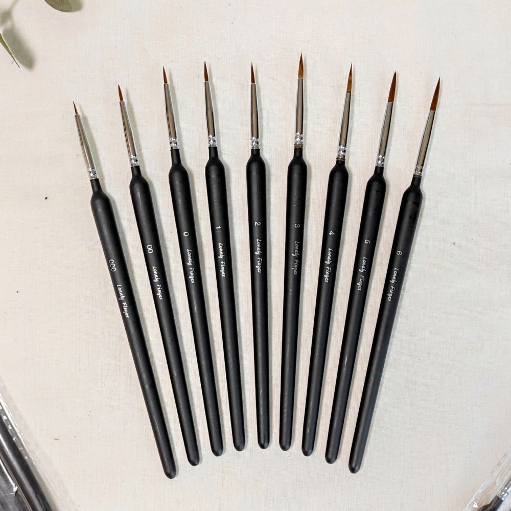 

BOMEIJIA Artist Detail Brushes Set 9 / Detailer Brush for Watercolor Acrylic Paint / Kuas Lukis Line Art PDPB9