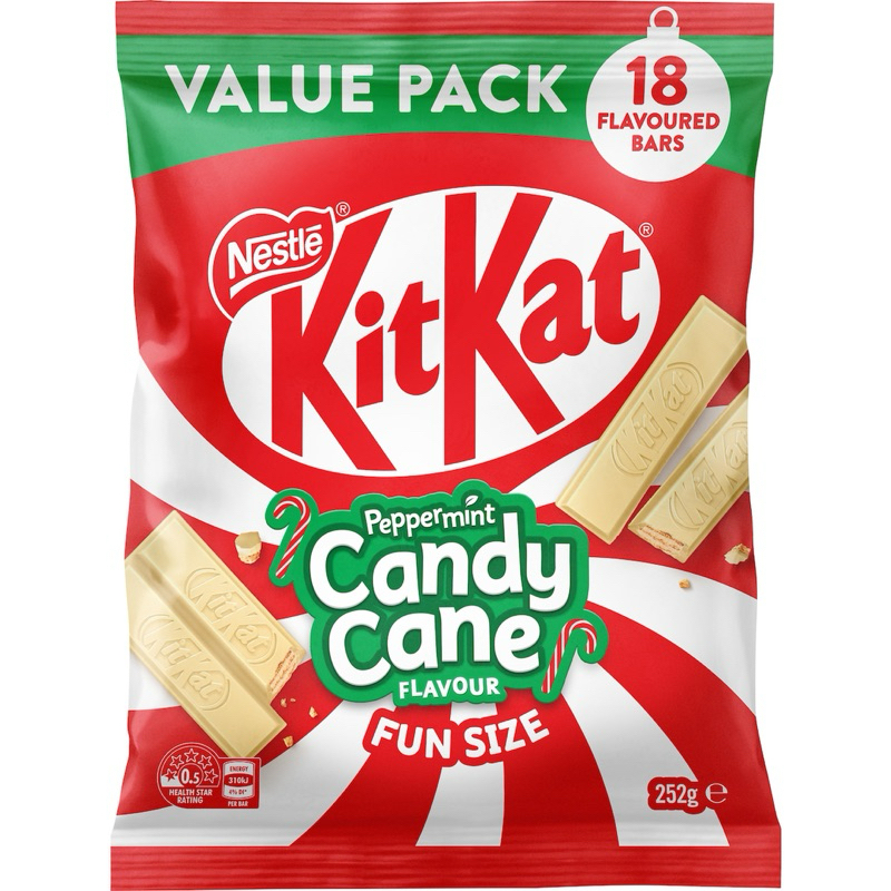 

KitKat Peppermint Candy Cane Flavour Fun Size 18 Pack 252g