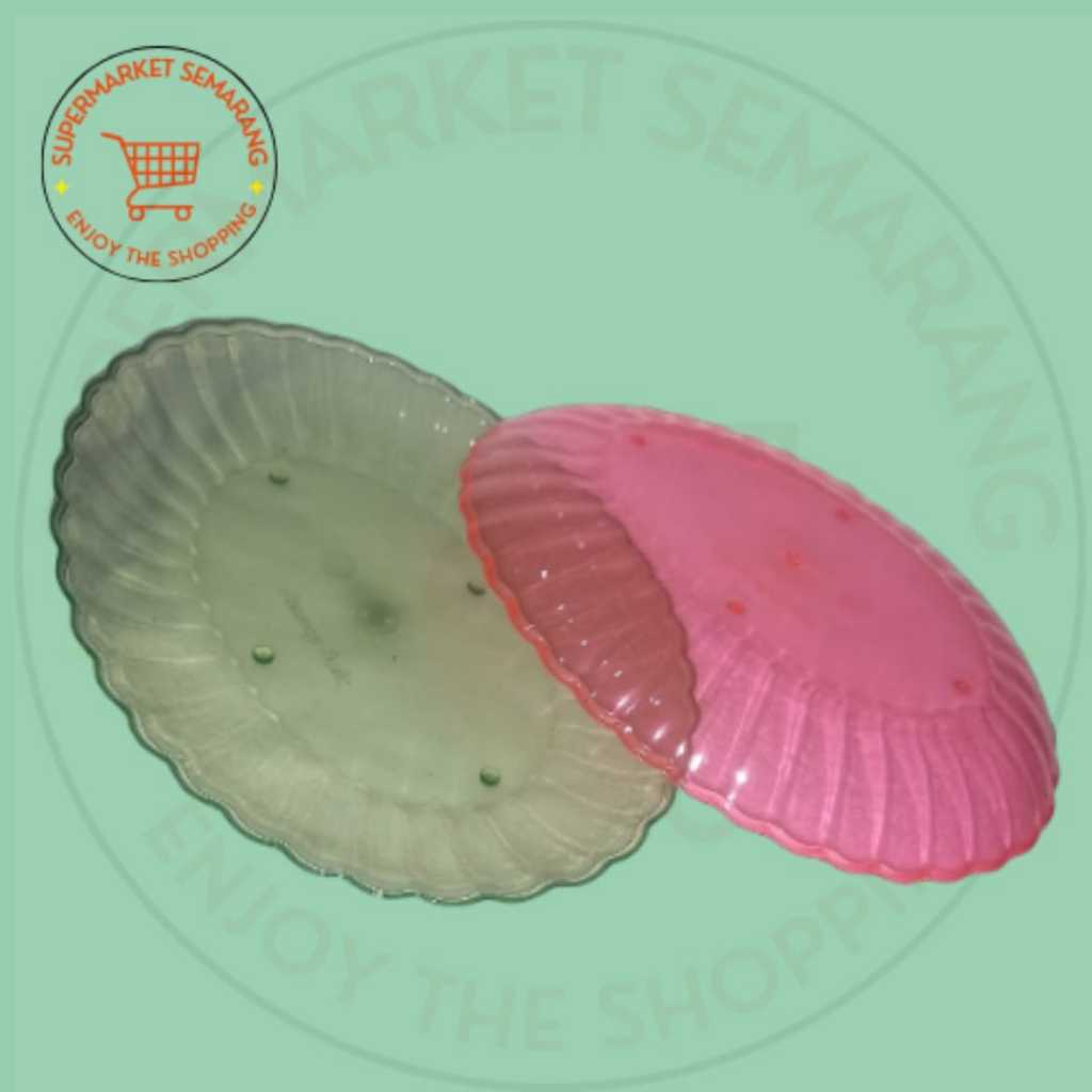 (12) Piring Oval Kerang Besar Bening / Lengser Oval Kerang Besar