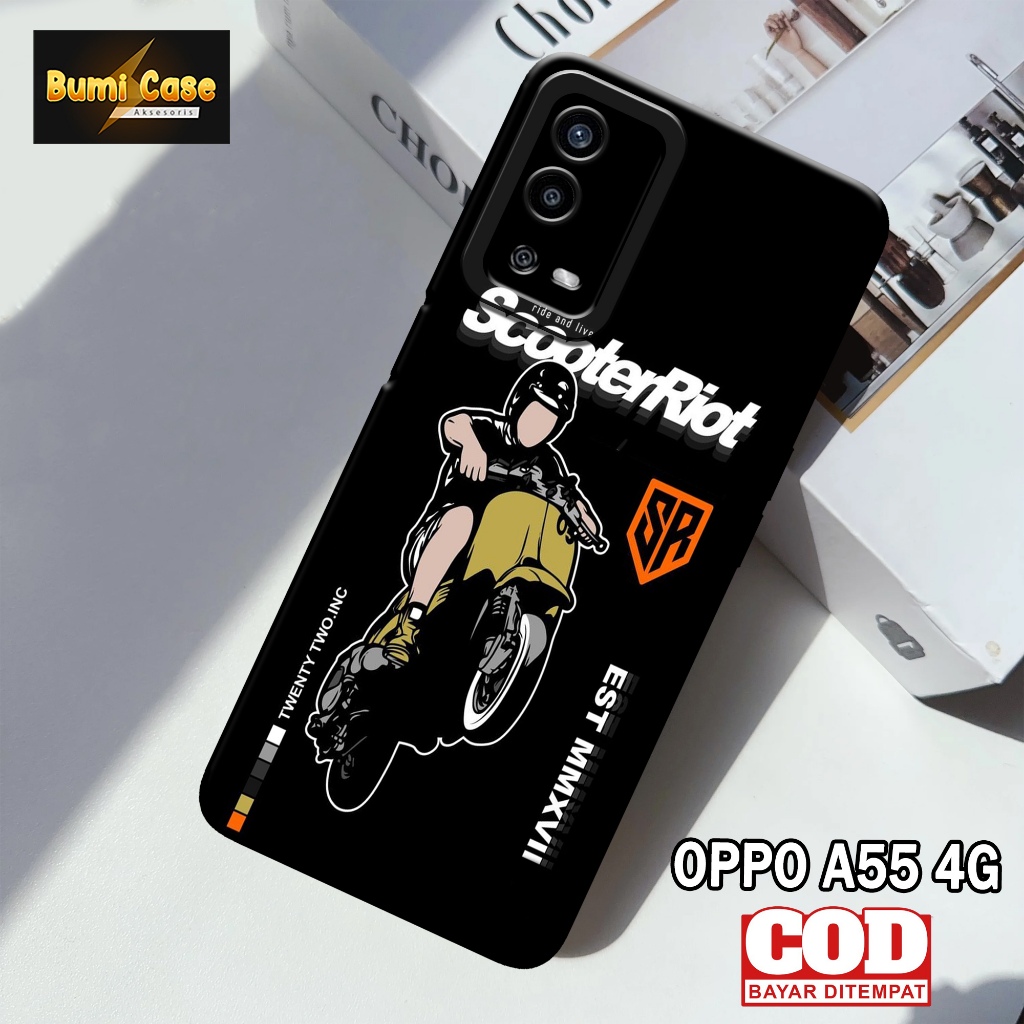 Bumi Case Oppo A55 4G - Fashion Case Vespa - Softcase Pro Camera Oppo A55 4G - Casing Hp Oppo A55 4G