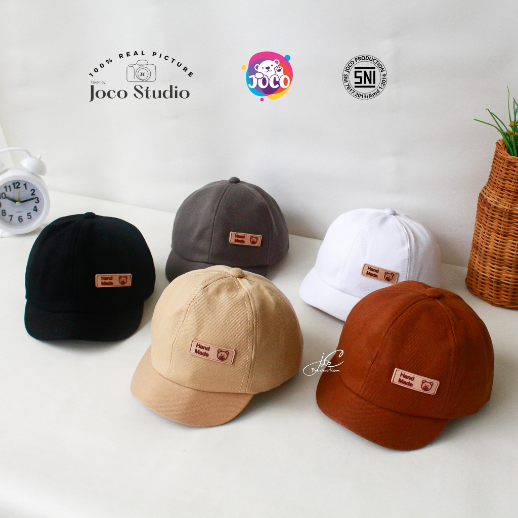 Jocoproduction - Topi Anak Baseball Sinpen Kualitas Ekspor Premium 1-2 Tahun Rubber Bear Hand Made