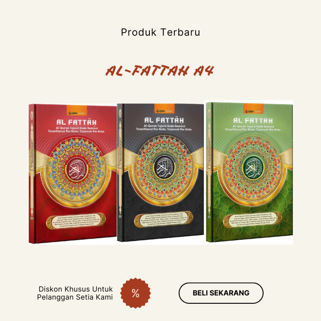 Alquran Al Fattah Ukuran A4 Hardcover Kertas QPP – Alfatih Quran – Mushaf Al-Qur’an Terjemah Tafsir 