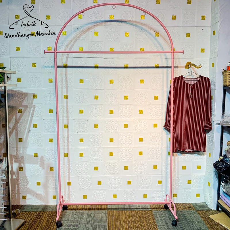 StandHanger Busur Terbaru warna Pink // Gawang Oval Butik Premium Beragam Ukuran // StandHanger Busu