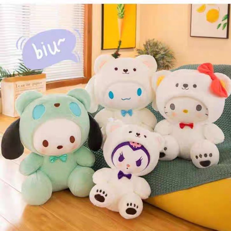 boneka beruang sanrio boneka imut boneka kuromi melody cinnamon roll hello kitty