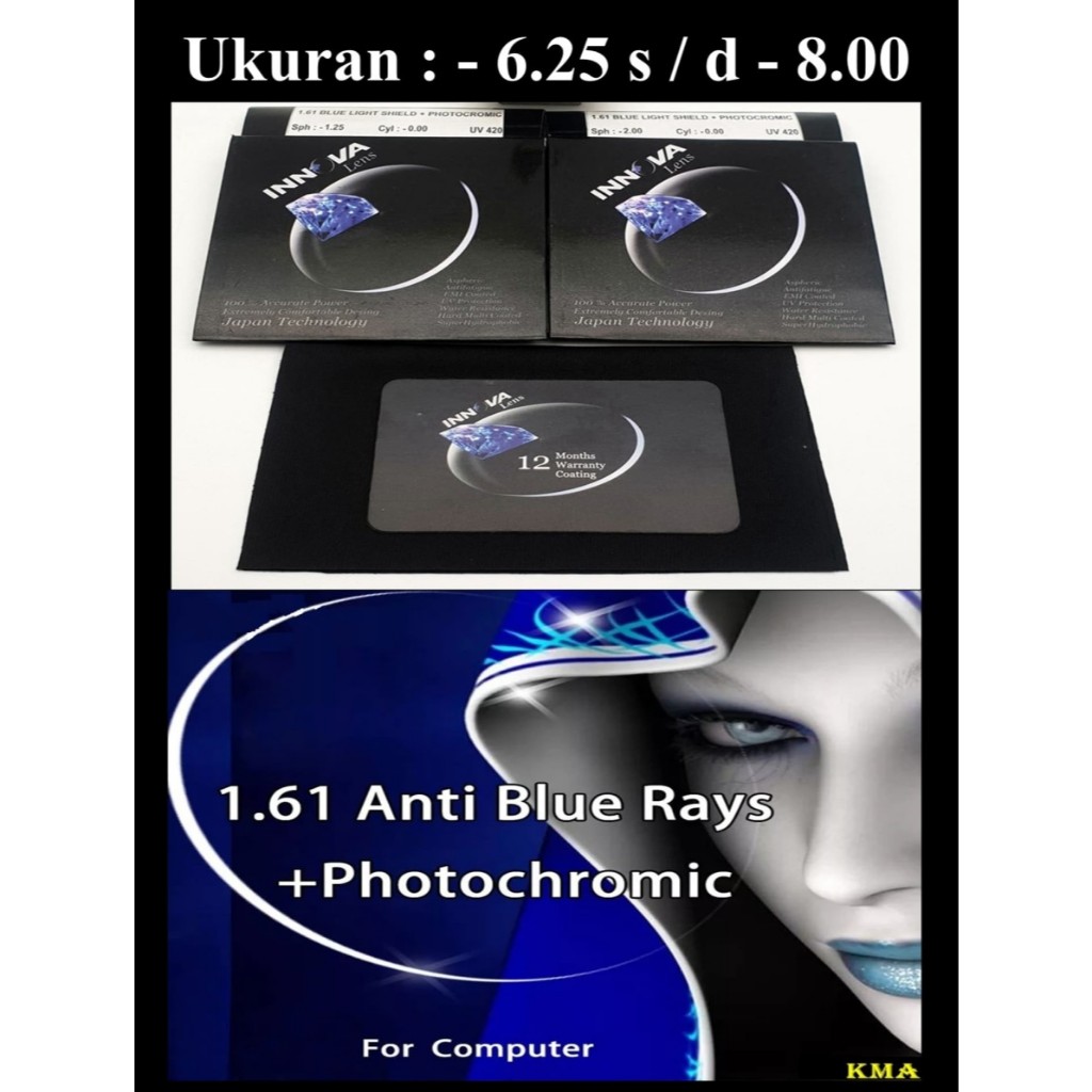 lensa BLUERAY PHOTOCROMIC INNOVA ORIGINAL lensa photocromic blueray