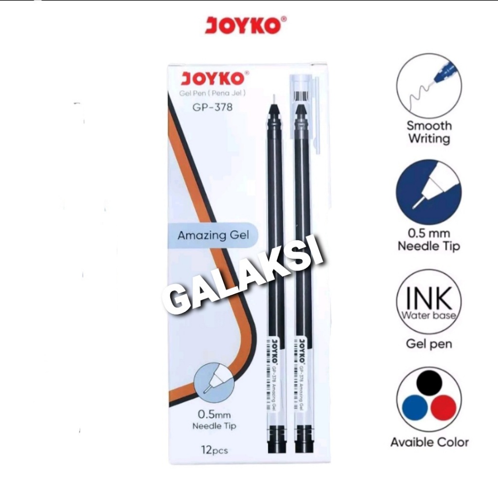 

[ BOX / 12 PC ] GELPEN PULPEN PENA JOYKO GP-378 AMAZING GEL 0.5 mm