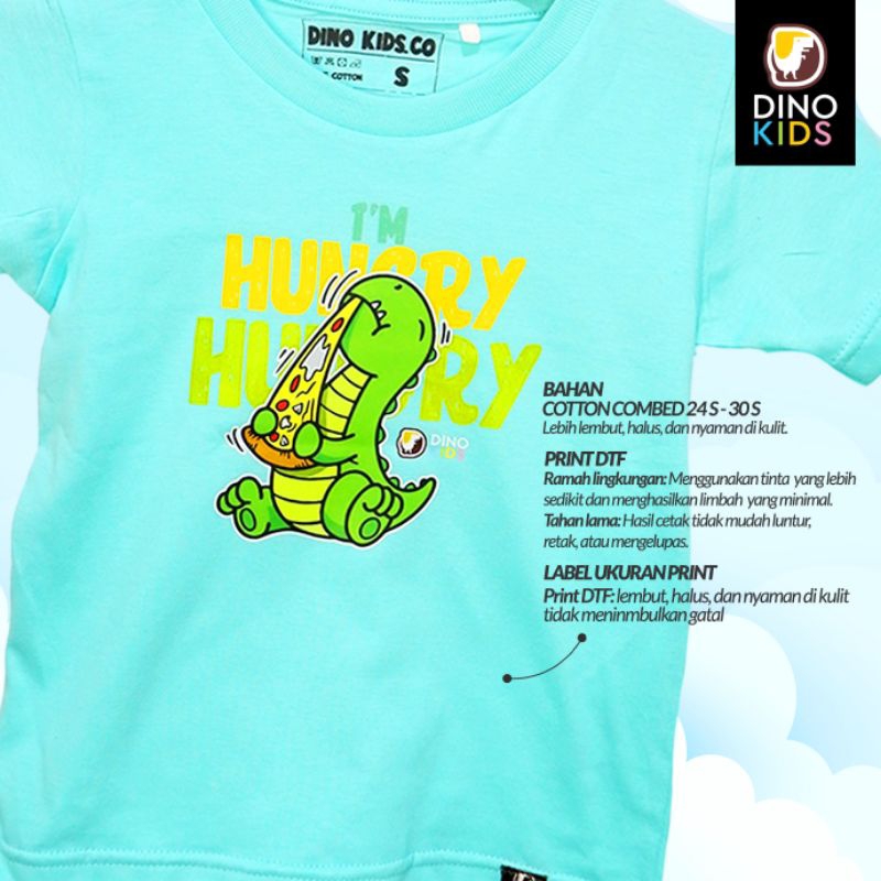 KAOS ANAK baju anak laki-laki dan perempuan karakter dino lucu untuk umur 1th sampai 11 th