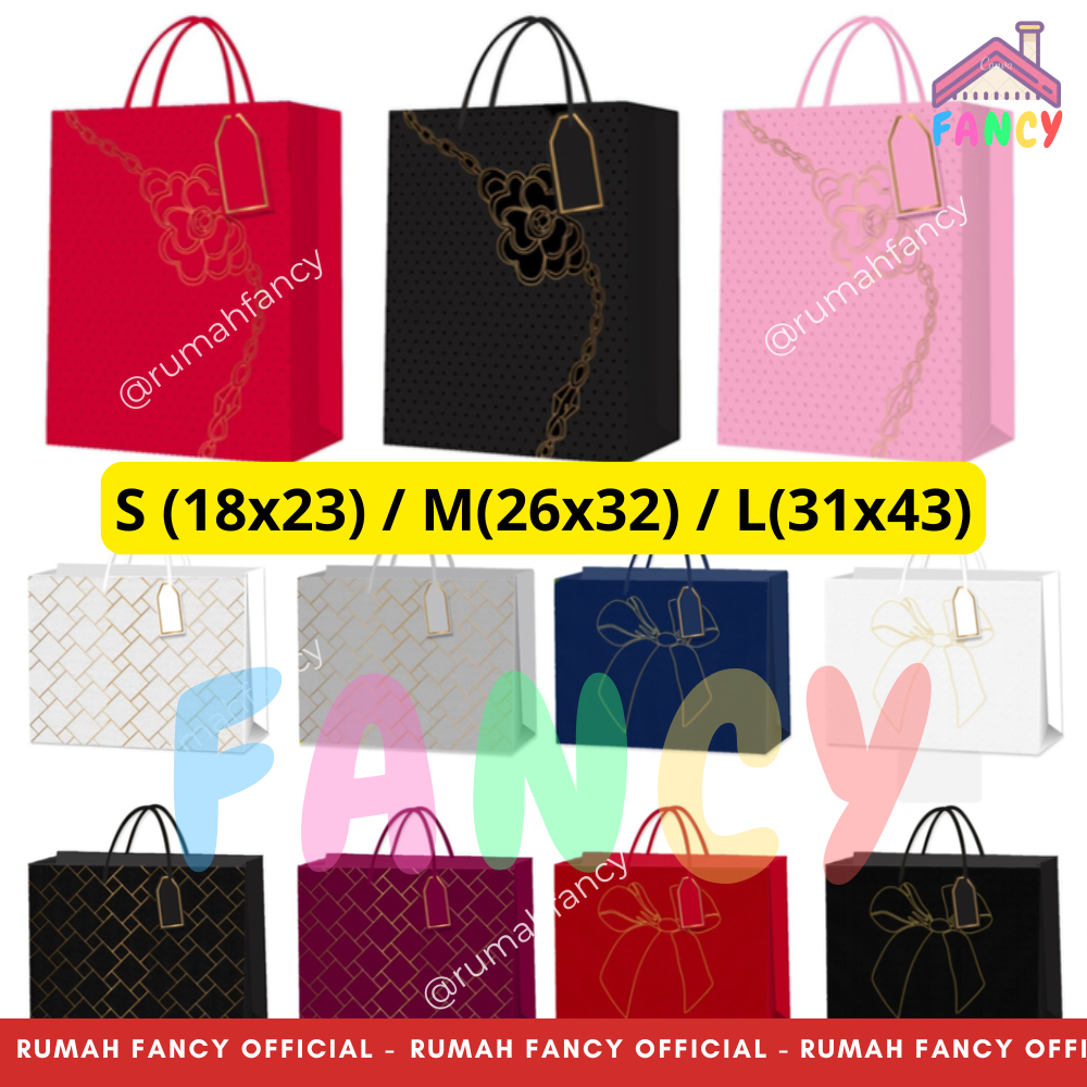 

Paper Bag Tali TEBAL PREMIUM HORIZONTAL / VERTIKAL EMBOSS Pita / Tartan Kotak/ Goodie Bag / Hand Bag Kertas / Tas Serbaguna