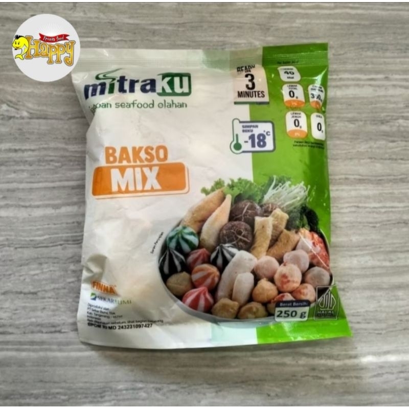 

Mitraku Bakso Ikan Mix Beku Frozen 250 gram