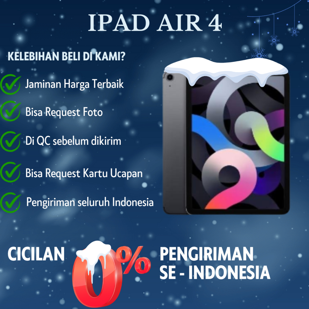 iPad Air 4  64GB 256GB Wifi Cellular Second Original Fullset