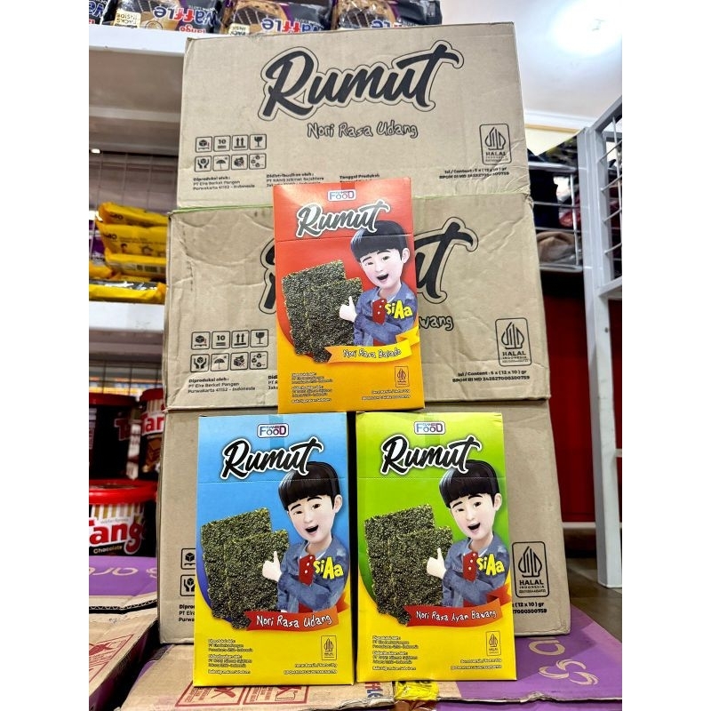 

Rumput Laut Si AA 10 gram perbox isi 12 bungkus