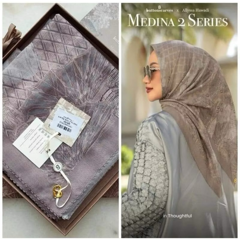 Hijab Segiempat Buttonscraves MEDINA Series with Logo B - Jilbab Buttonscraves Medina