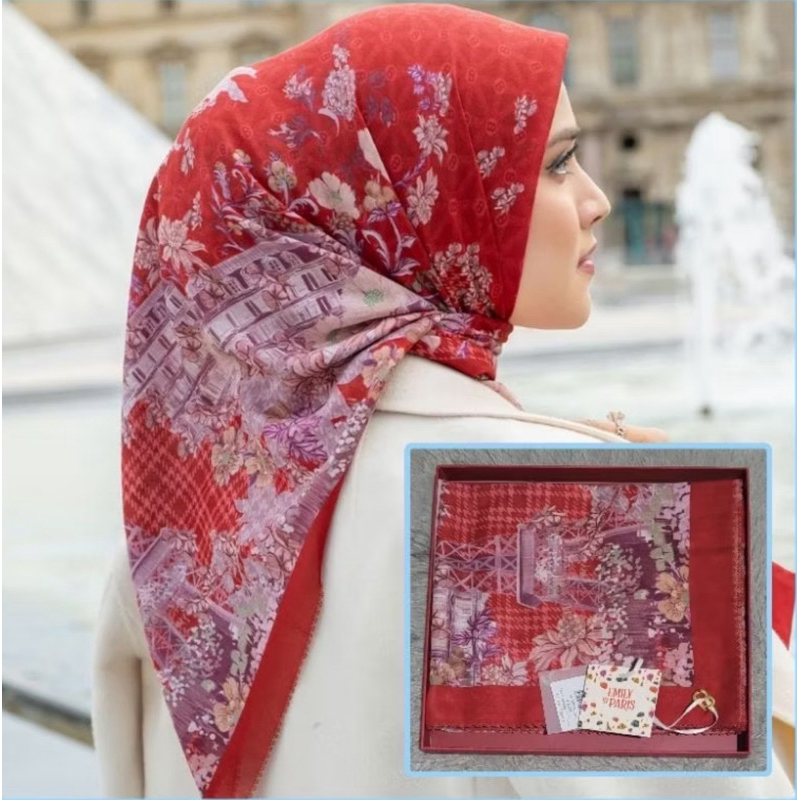Hijab Segiempat Buttonscraves PARISAN Series with Logo B - Jilbab Buttonscraves Parisan Series