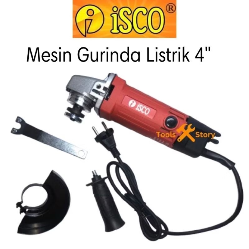 ISCO Mesin Gurinda Gerinda Tangan Listrik 4" Angle Grinder 4 Inchi