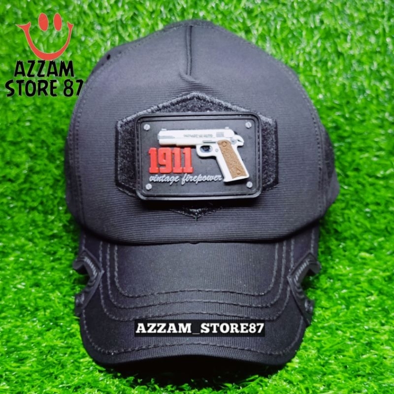 Topi Coak Black OPS Cotton Strecth Baseball Caps Tactical Lasercut Free Logo Patch FN1911 3D Best Qu