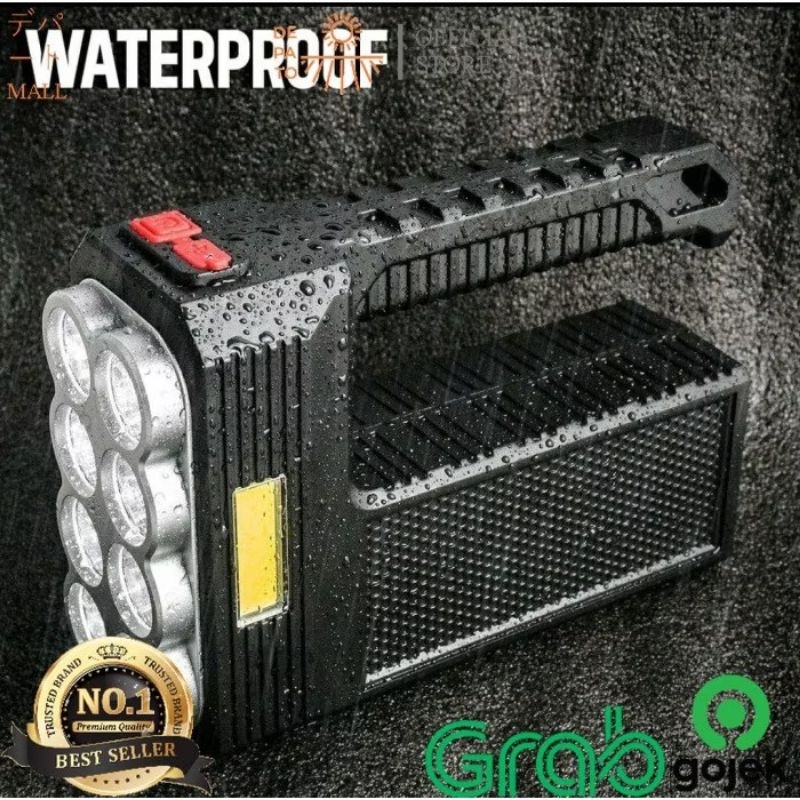 Senter Led Super Terang Sorot 8 LED+ COBLampu Senter Led Pencahayaan Jarak Jauh