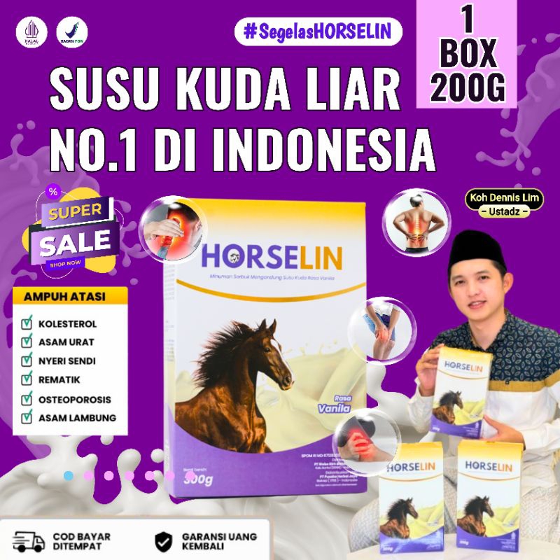 

Horselin Susu Kuda Liar Sumbawa Premium Atasi Nyeri Sendi Tulang Asam Urat Asli Original 200gr 1 BOX