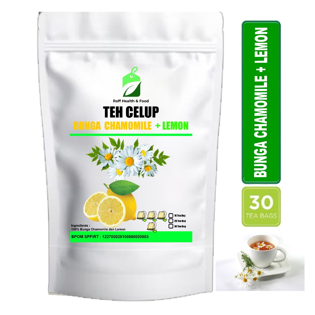 

Chamomile Flower Lemon Tea Isi 20 Tea Bag Herbal Anti Insomnia dan Pengontrol Berat Badan