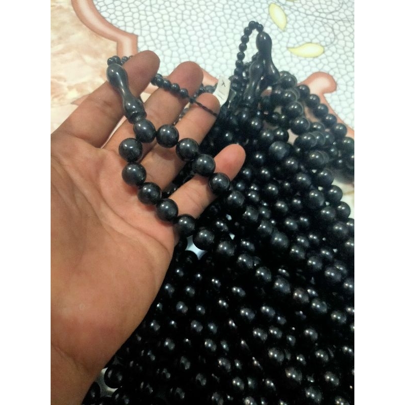 tasbih kokka 12mm warna hitam tasbih kaoka asli original 100%