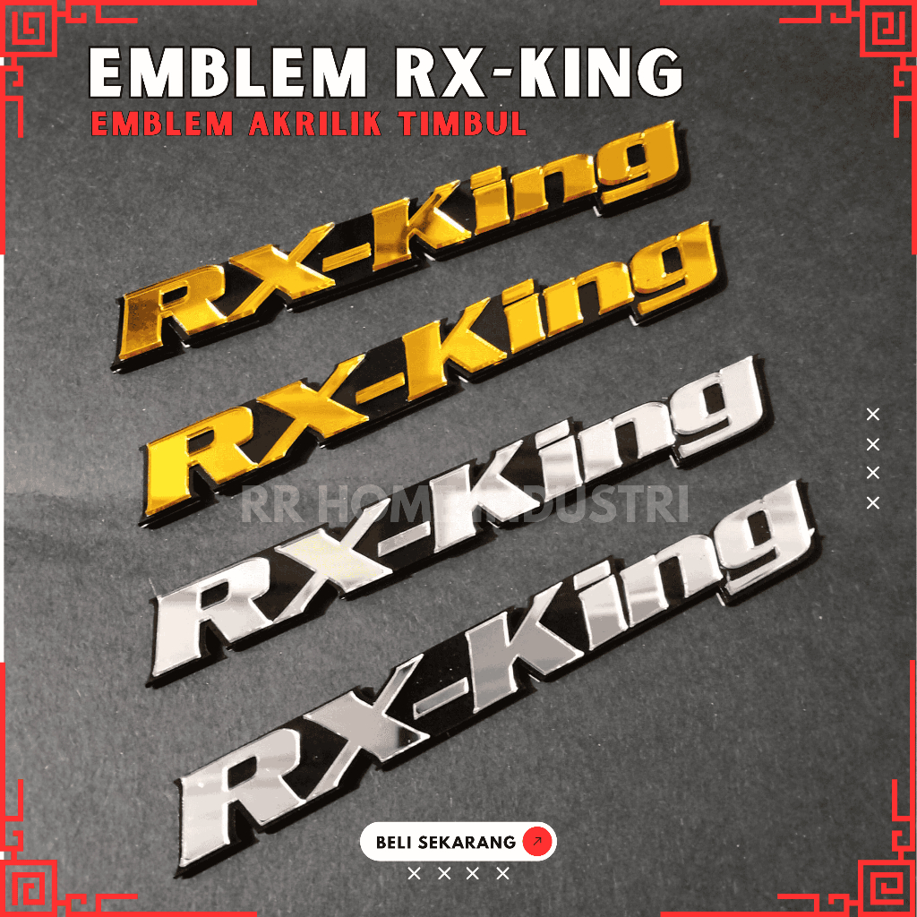 EMBLEM AKRILIK RX KING LOGO RX-KING TIMBUL AKSESORIS MOTOR RX KING
