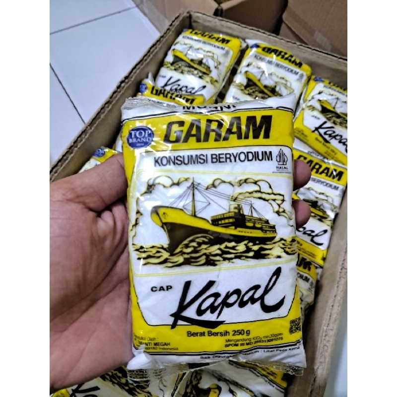 

GARAM CAP KAPAL ORIGINAL ASLI 250 GR - GARAM KONSUMSI BERYODIUM - GARAM DAPUR MURAH