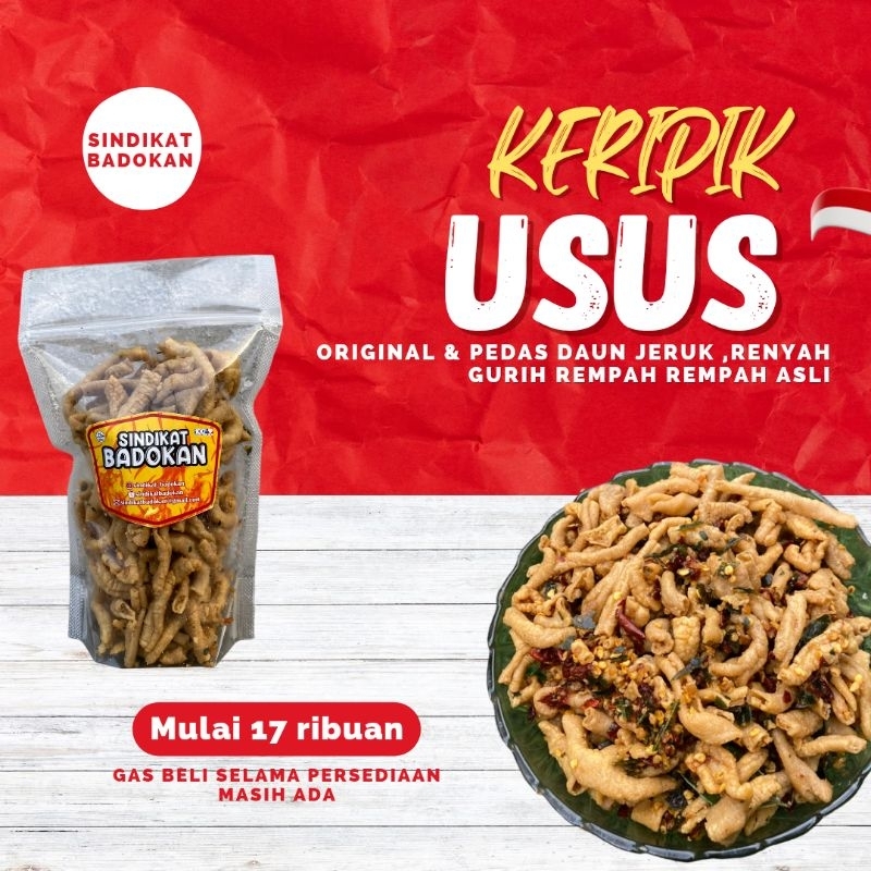 

keripik usus bumbu Pedas daun jeruk 1 KG