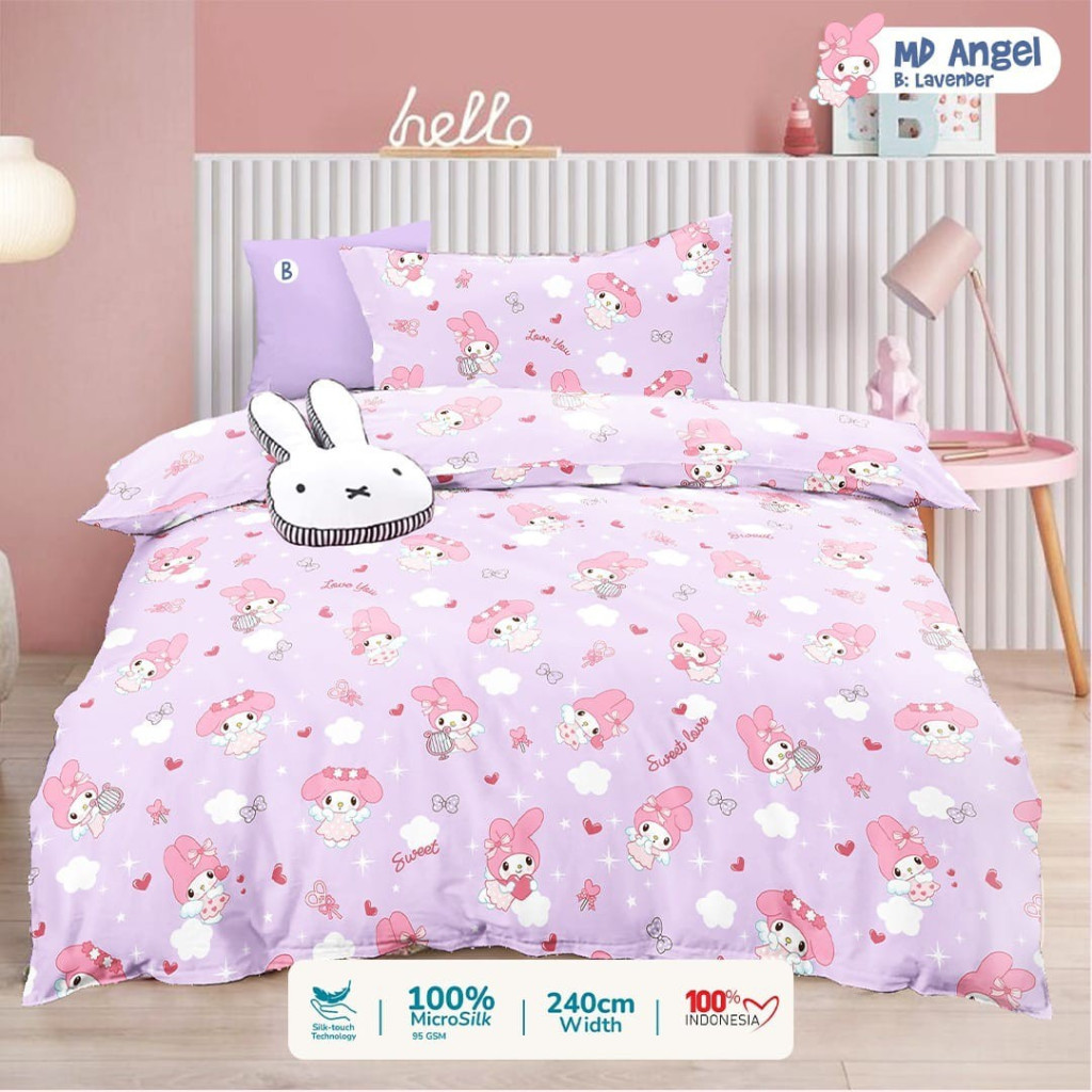 SEPREI My Melody Sprei ANTI GESER Uk 80 90 100 120 140 160 180 Sprei 200x200 Sprei Homemade MD Angel
